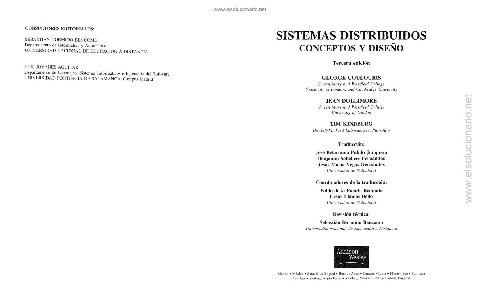 Sistemas Distribuidos. Conceptos y Diseño - G. Coulouris, J. Dollimore, T. Kindberg
