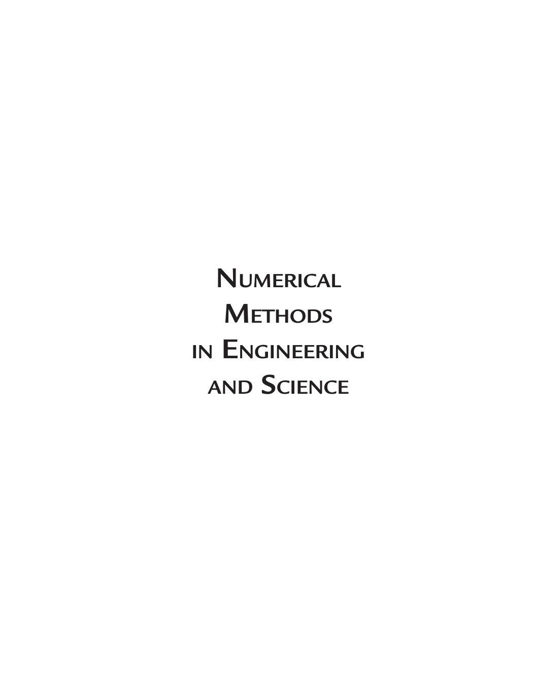 numerical methods in engineering and scien