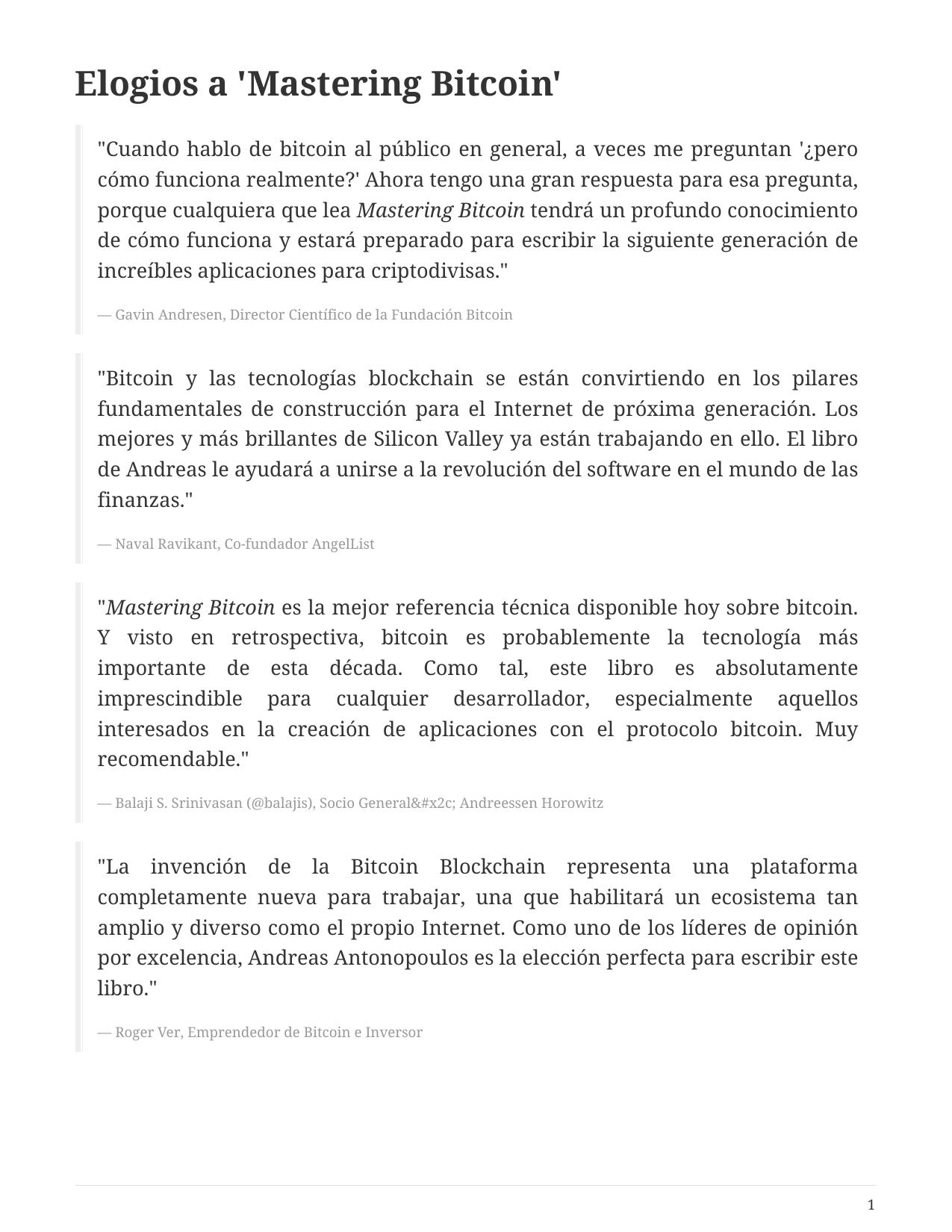 Mastering Bitcoin Traduccion al espanol d