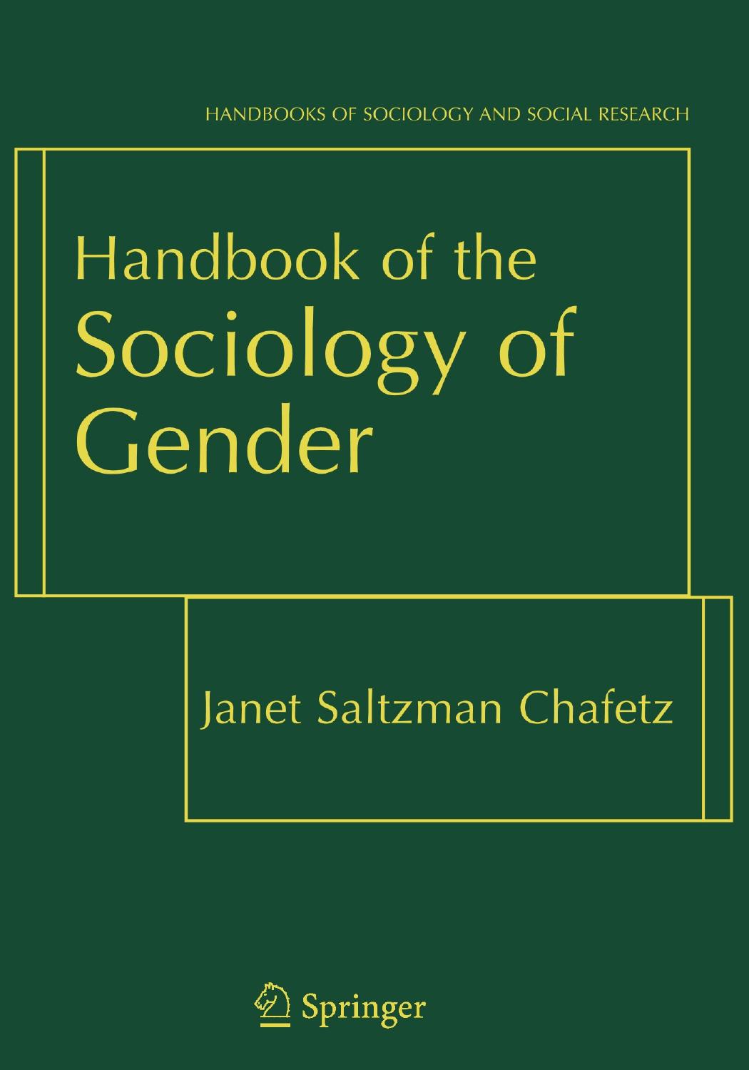 2006 Book HandbookOfTheSociologyOfGender