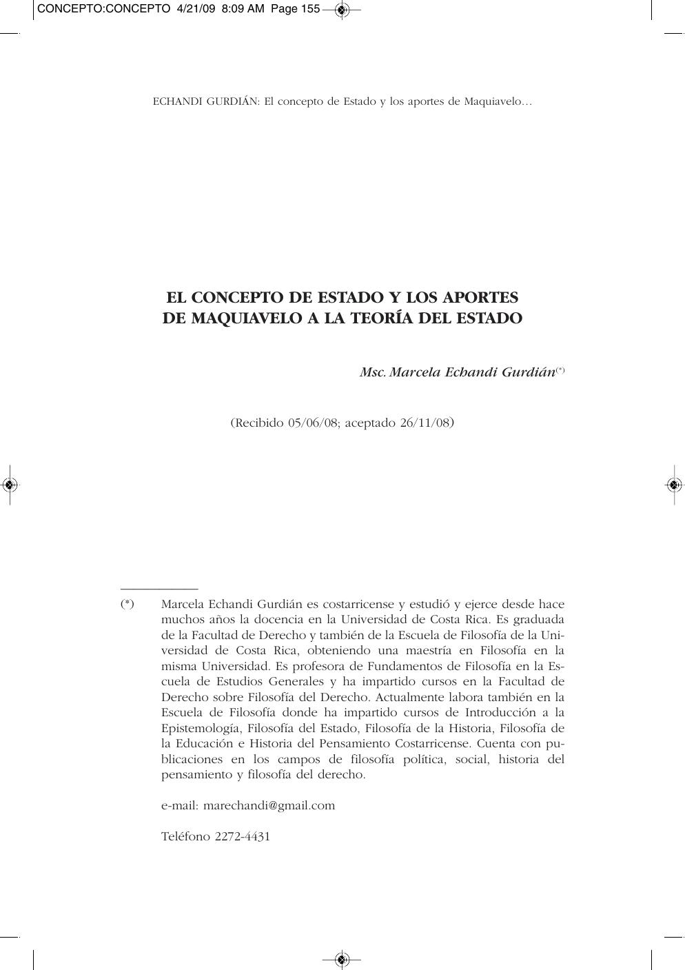 El concepto de Estado y los aportes de Maq