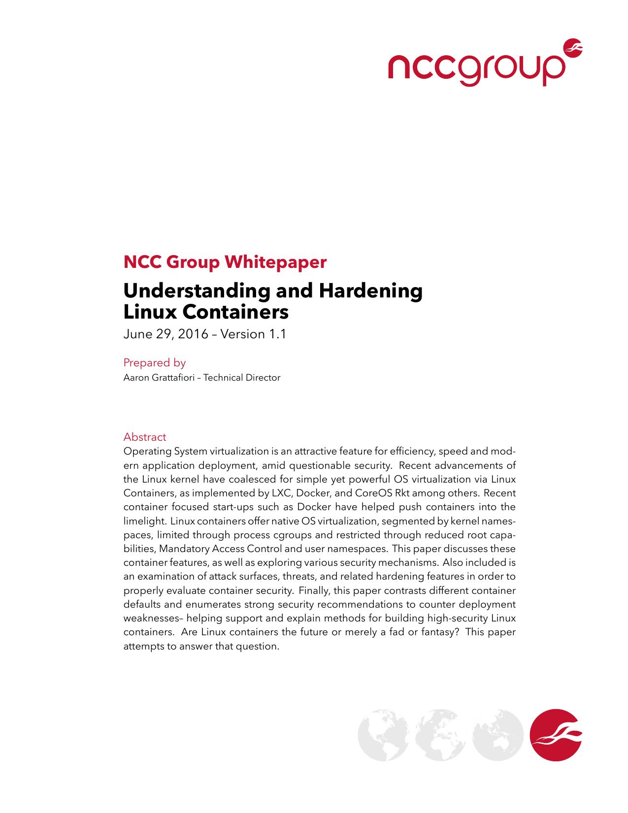 NCC Group Understanding Hardening Linux Containers-1 1
